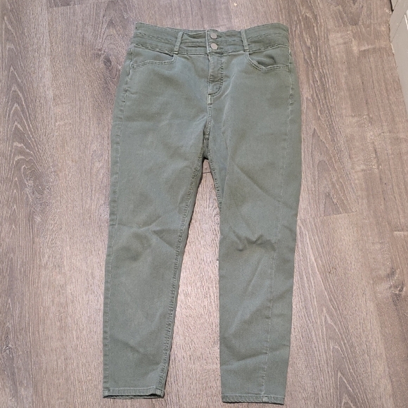 LOFT Olive Green High Waist Skinny Jeans - Picture 4 of 16